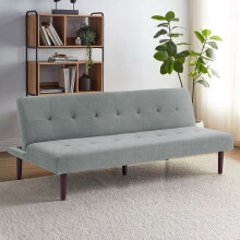 Tufted Towelling Convertible Sofa Bed, Grey