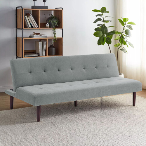 Living And Home Tufted Towelling Convertible Sofa Bed, Grey