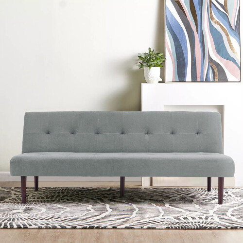 Living And Home Tufted Towelling Convertible Sofa Bed, Grey 1