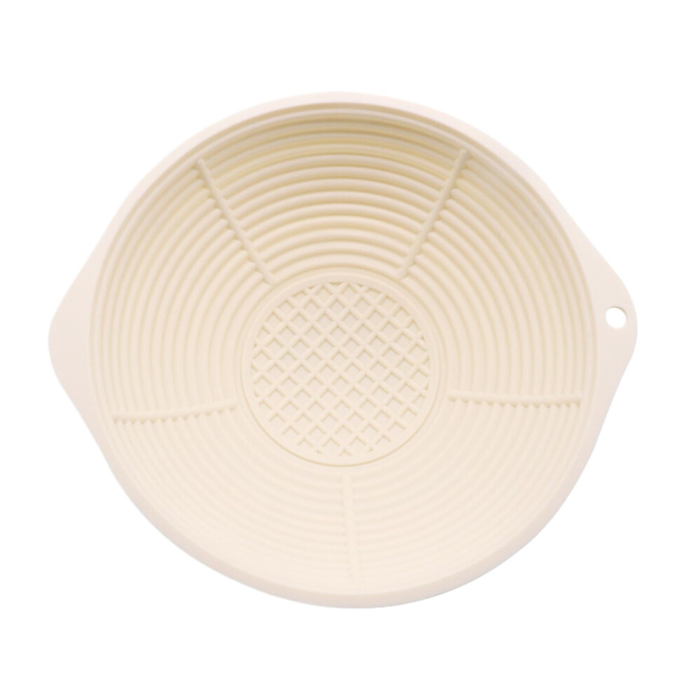 Beige Face Ice Bath Bowl Silicone Foldable Facial Cold Plunge Basin For Home Rv Dorm Spa