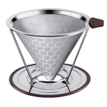 Pour Over Coffee Dripper Durable Stainless Steel Reusable Filter Mesh Funnel Basket Holder