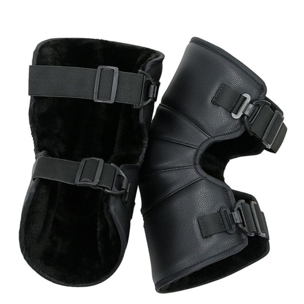 Motorcycle Knee Pads Pu Leather Windproof Waterproof Winter Outdoor Knee Guard For Motorbike Riding 9354506256517