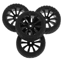 4 Stuks Afstandsbediende Auto Wielen Rubber Plastic