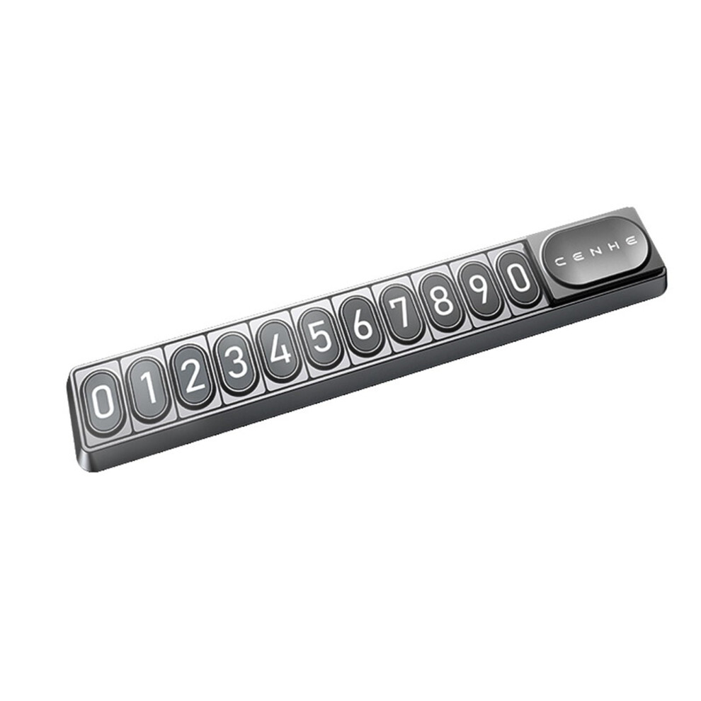 Parking Number Plate With Sticker Slider And Night Luminous Dashboard Mount Universal Auto Phone Number Sign Black 9354506256692