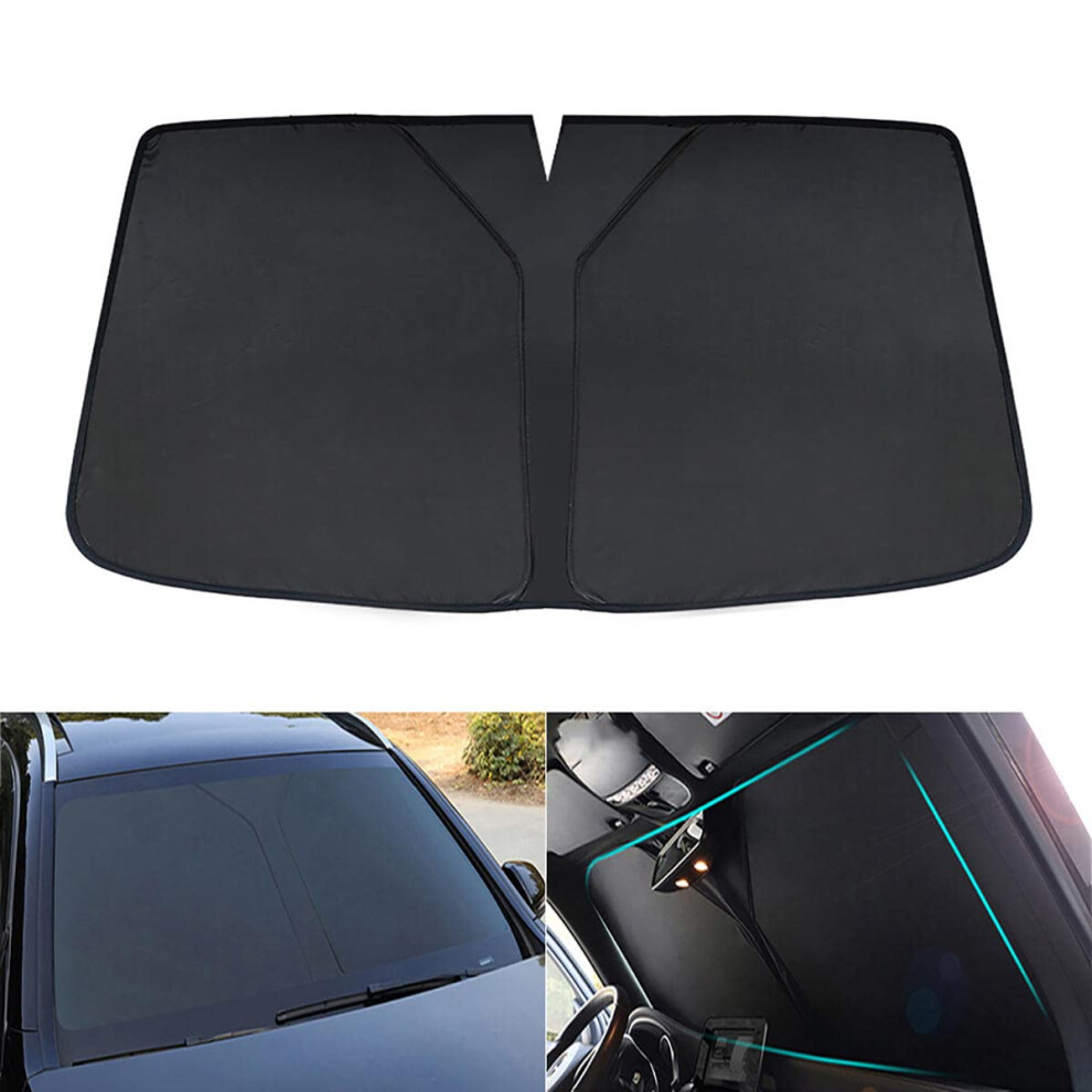 Car Sun Shield Windscreen Sun Shade For Honda Fit Jazz Ge 2009-2015 Black 9393856311033