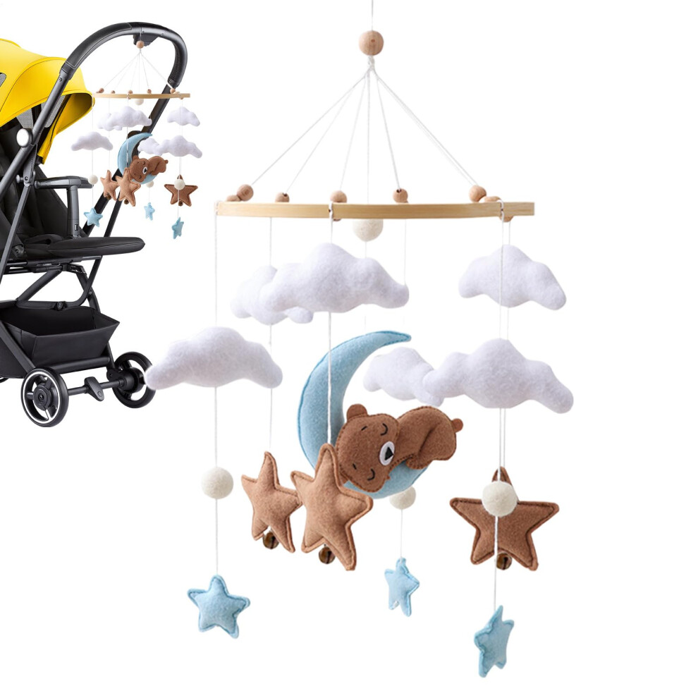 Crib Mobile Bear Themed Baby Bassinet Mobile With Felt Cloud And Animal Bear Design For Nursery Cradle Stroller