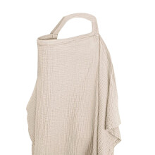 Nursing Cover Breathable Cotton Poncho One Size Khaki 360 Degree Coverage For Breastfeeding