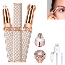 2 In 1 Women's Face Epilator, USB Rechargeable Eyebrow Epilator and Facial Hair Remover for Brows, Lips, Nose