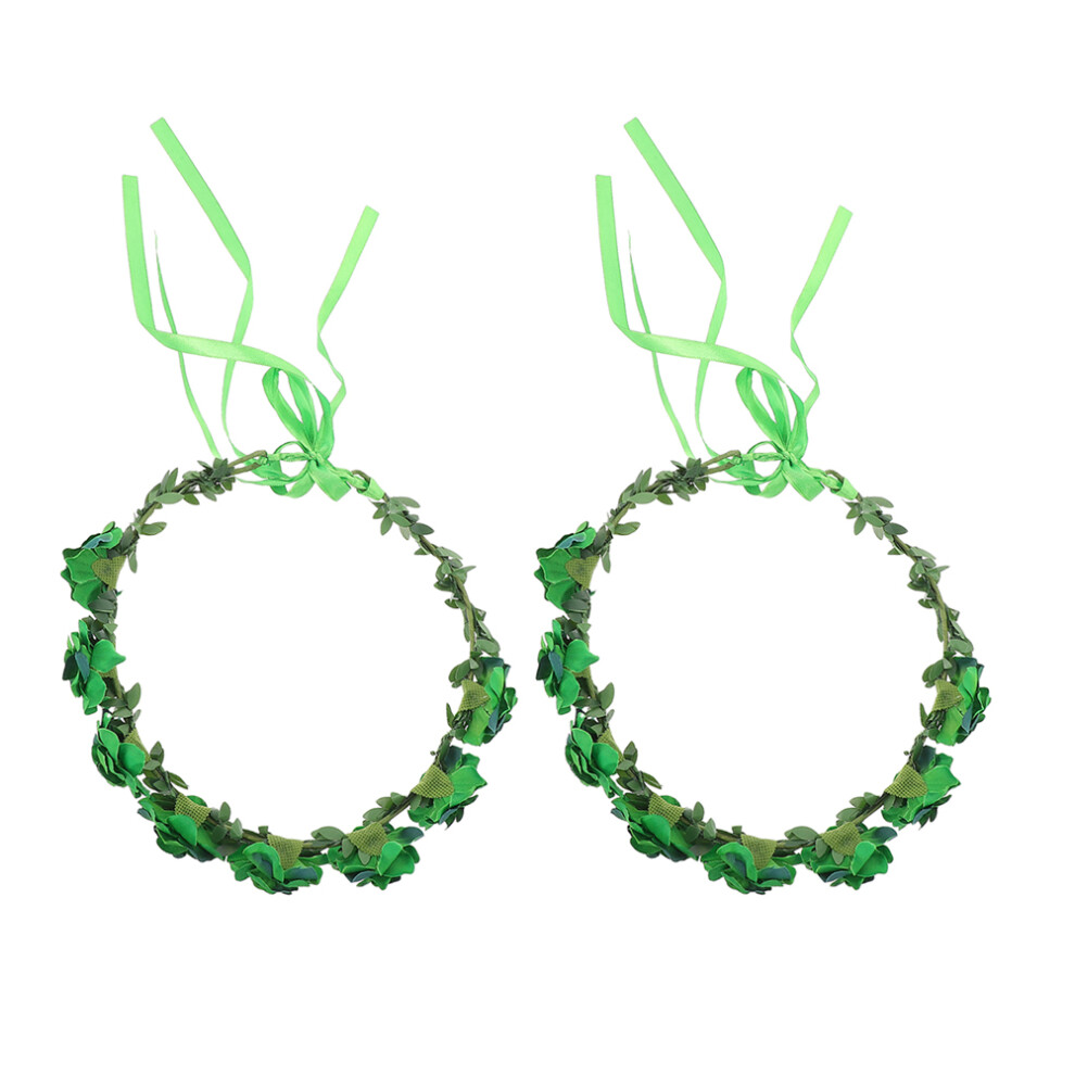 6 Groene Bloemenkrans Hoofdband Vrouwen Kunstmatige Bloemkrans-image