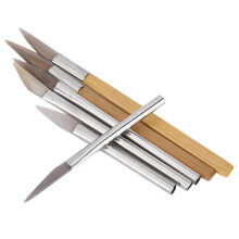 Agate Burnishing Knife Edge Set - Bamboo Iron Handle Craft Polishing Tool For Gold Leaf Carving, Agate Burnisher