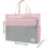 Business Briefcase A3 Document Storage Bag Waterproof Zippered Briefcase With Handle Pink 4
