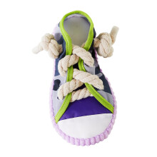 Dog Toy Rope Toy For Small Dogs - Tough Training - Canvas Shoe Shape - Squeaky Indoor Toy