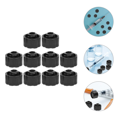 10Pcs Black Luer Lock Syringe Caps Durable PP Material for Use 2