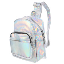 Casual Rucksack Buchtasche Reisetasche Silber