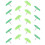 Wall Pushpin Groene Blad Kunststof Metaal 20-Pack 1
