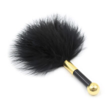 Sm Flirting Feather Tickler Small Stainless Steel Anal Plug Black Cosplay Feather Teaser Multi-Function Tickler
