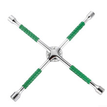 Four Way Car Wheel Spanner Compact Design 20-Inch Green Universal Vehicle Lug Nut Wrench