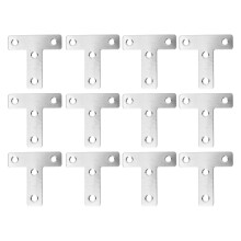 20pcs Heavy Duty Stainless Steel T Shaped Corner Brackets Wood Furniture Easy Install Durable Fixation Plates Home Use