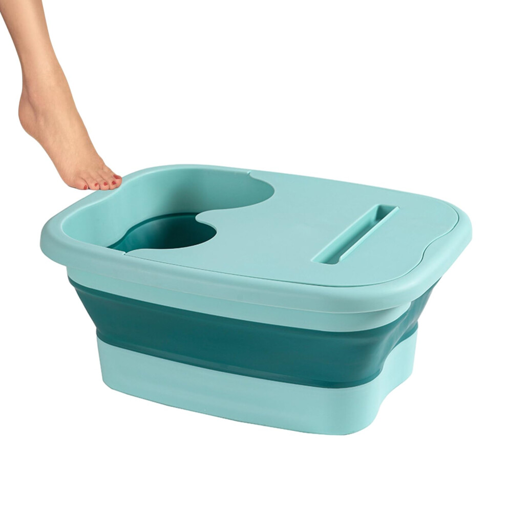 Green Foot Soaking Bath Basin Foldable Foot Bath Tray Large Foot Soak Tub With Massaging Rollers