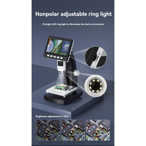 4.3inch Digital Microscope 1000X Magnification USB Coin Microscope 8 LED Illumination For Computer 2