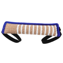 Durable Jute Bite Dog Tug Pillow Large Dogs Interactive Chew Toy Dental Blue Edged Pet Biting Sleeve