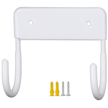 Ironing Board Hanger Wall Mount Heavy Duty White Metal 5x4x2 Inch Scratch-Resistant Holder With Screws