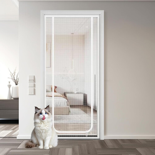 Cat Screen Entry Liner Easy Install Protector Panel Foldable Pet Door Screen With Secure Zipper Closure For Stairs 1
