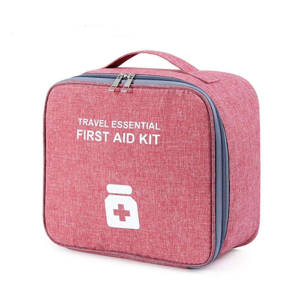 Travel Pharmacy Bag Waterproof Medicine Storage Bag With Shoulder Strap Red Empty First Aid Bag