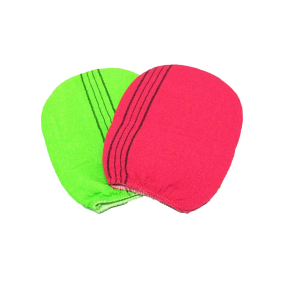 Exfoliating Bath Gloves 2-Pack Assorted Colors Exfoliating Mitts For All Skin Types Gentle Cleansing Circulation Boost