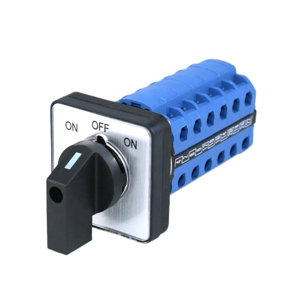 Szw26/Lw26-20 3-Position On-Off-On Rotary Cam Switch, 24-Terminal, 20A 660V, Panel Mount 48X48/64X64 Mm 9016109386663