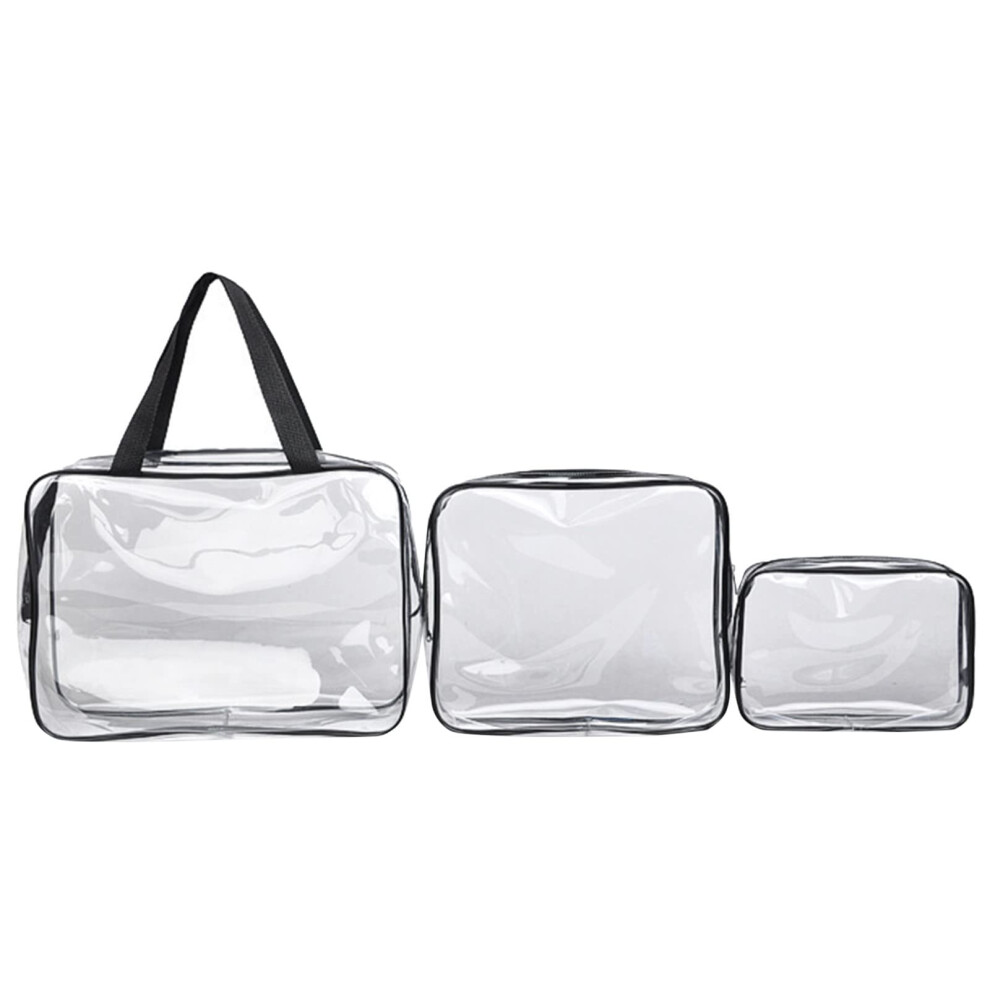 Storage Bag Transparent Cosmetic Bag Toilet Bag Portable Three Piece Set Hair Storage Travel Organizer Unisex