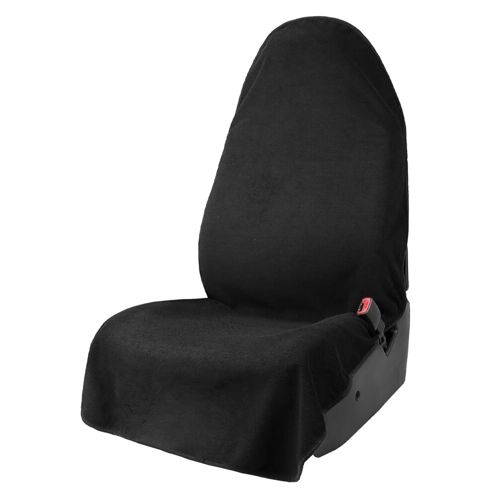 Sweat Towel Seat Cover Waterproof Non Slip Universal Car Suv Front Seat Single Black 9016109388117