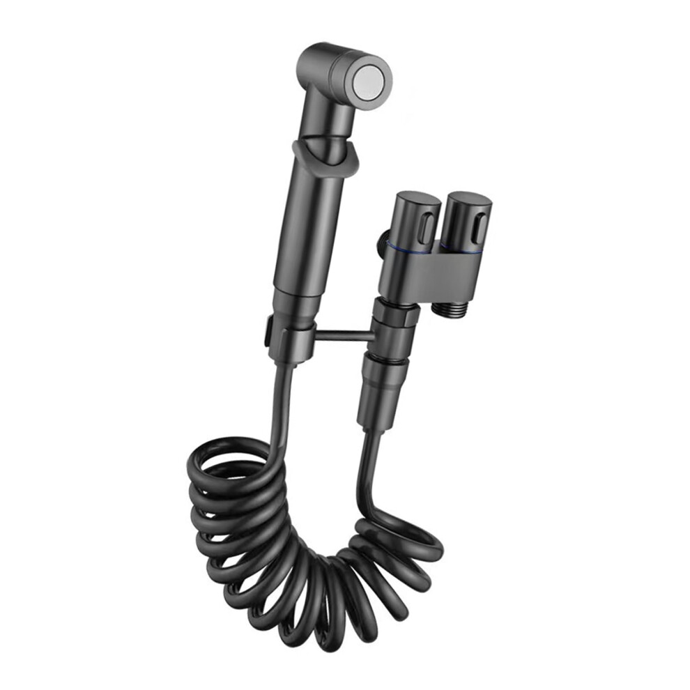 Multifuntional Handheld Bidet Shower Set Toilet Bidet Attachment Hand Shower Sprayer Alloy Texture Dark Grey 9393856316731