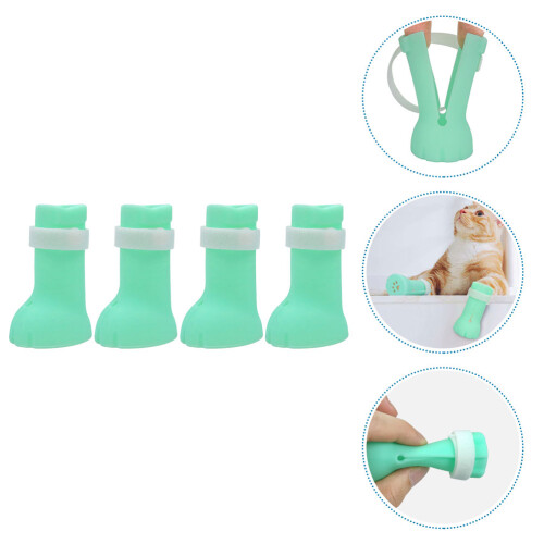 4Stück Katzenstiefel Mit Haftdesign Für Pflege 2