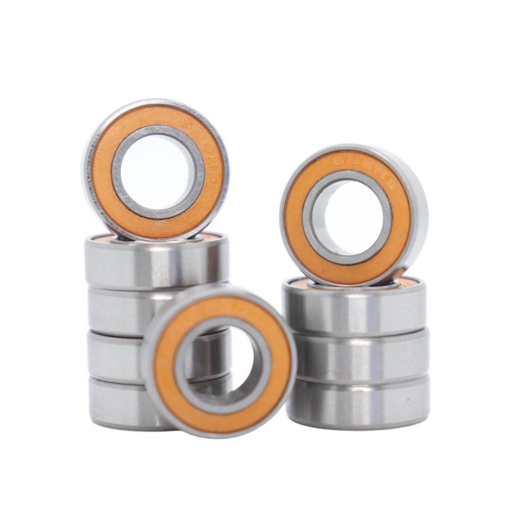 Bimetal Seal Shield Micro Deep Groove Ball Bearing 8X16x5mm 688-2Rs Abec-3 Sealed Bearing 10Pcs Orange 9084446398786