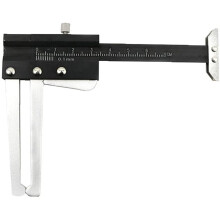 Disc Calliper Tyre Tread Depth Gauge 0-60mm 2-In-1 Aluminium Thickness Ruler Black