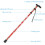 Walking Cane Folding Telescopic Five-Section Adjustable Height Lightweight Outdoor Walking Stick Prosperous 3