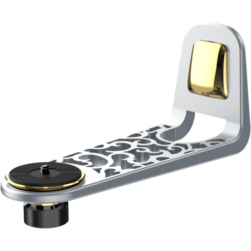 Projector Wall Mount L-Shape Bracket Hollowed-Out Design Adjustable Angles Space-Saving Silver Gray 1