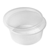 50 x 10oz Microwave-Safe Round Clear Plastic Takeaway Food Containers With Lids, 50-Pack, 10oz Capacity