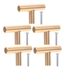 5 T-Griff Schrankgriffe 5x3,3x1,1 Cm Golden