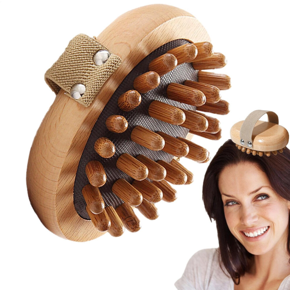 Scalp Massage Brush, Wooden Spa Brush With Air Cushion, Meridian Massage Tool For Home Spa, Body And Calf Kneading Tool