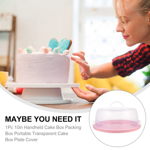 1St 10 Zoll Handheld Cake Box Transparente Kuchenbox Plattenabdeckung 1