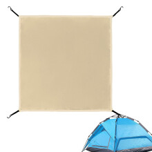 Tents Tarp Rainproof Tent Top Cover, Silver Coated Waterproof, Foldable Lightweight Camping Canopy Beige 56x56cm