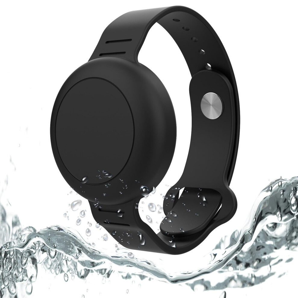 Waterproof Bracelet For Apple Airtag Soft Silicone Wristband Case Lightweight Holder For Kids And Adults Black 9393856317721