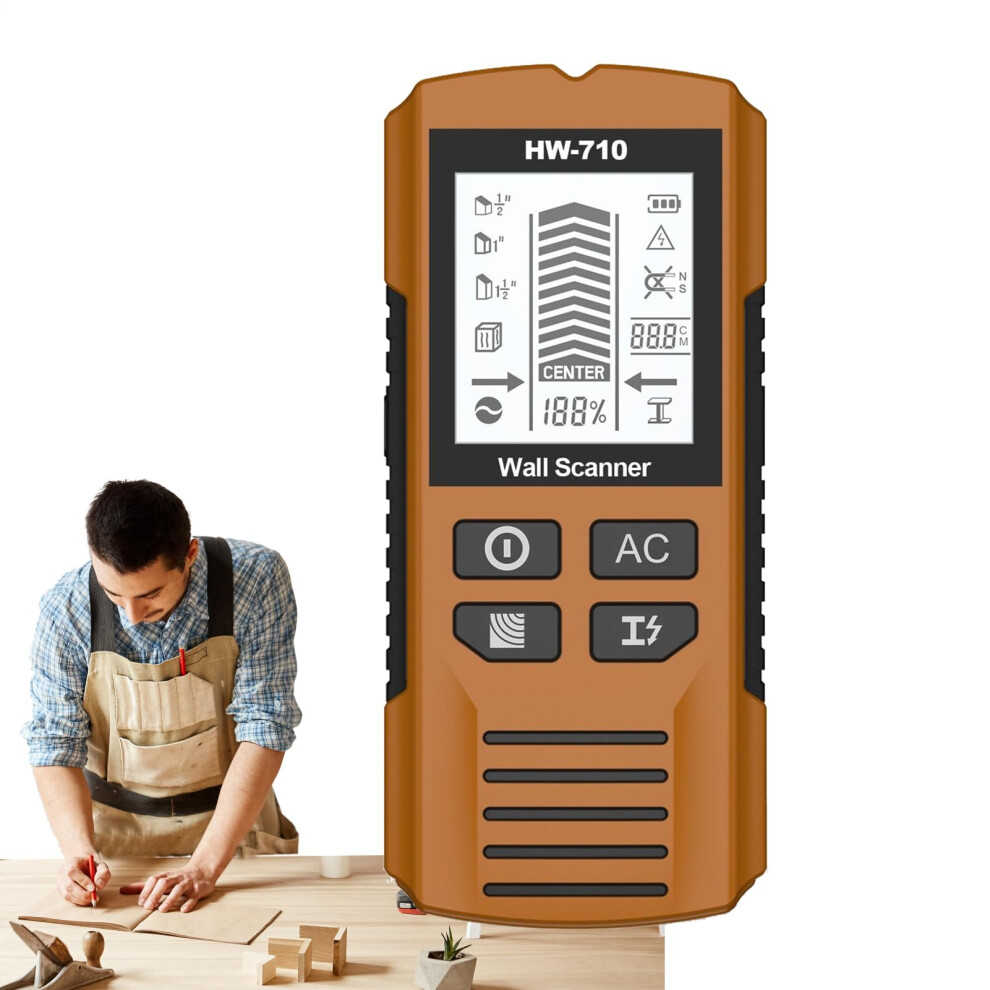 Metal Detector Lcd Display, Alarm Portable Wall Scanner High Sensitivity Sensor Stud Finder Wood Concrete Drywall Yellow 9016109389220