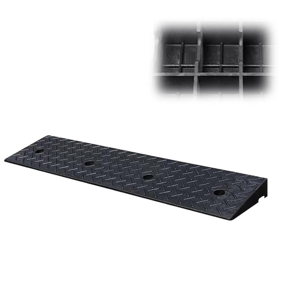 Car Threshold Ramp Rubber Kerb Ramp Portable Curb Ramp 100x25x8cm Black For Wheelchair, Motorhome, Truck