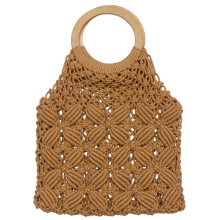 Cotton Seilgeflecht Handgemachte Damen Henkeltasche Hellbraun