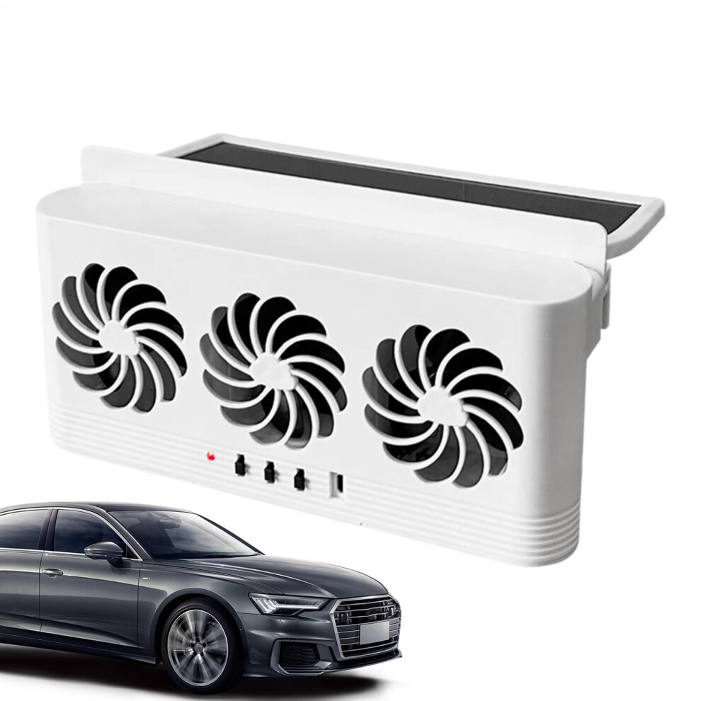 Car Exhaust Fan Solar Powered Cooling Efficient Air Circulation | Compatible With Truck Sedan Suv Rv | Portable White 9393856318490