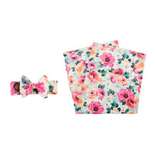Newborn Hair Band Set Floral Swaddle Wrap Photography Prop Newborn Girl Gift Soft Breathable