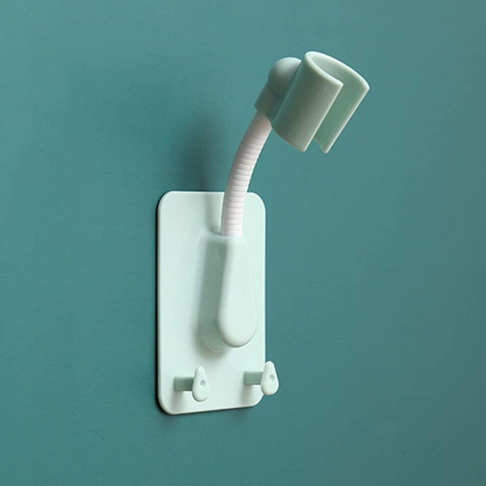 360-Degree Shower Head Holder Adjustable Self-Adhesive Bracket Wall Mount With 2 Hooks Universal Bathroom Two-Hook Design 9393856319763